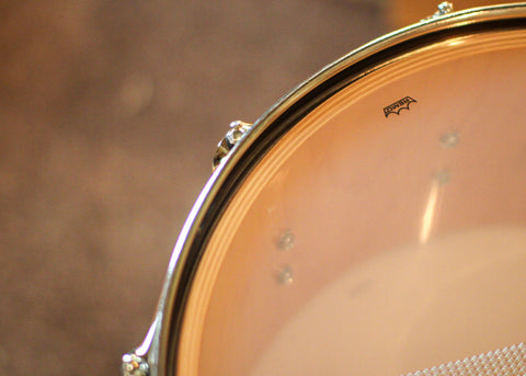 DW 6.5x14 Collector's Maple VLT Almond Burst over Twisted European Walnut Snare Drum - SO#1390008