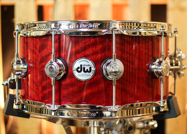 DW 6.5x14 Collector's Maple VLT Cherry Stain over Nyatoh Snare Drum - SO#1378891