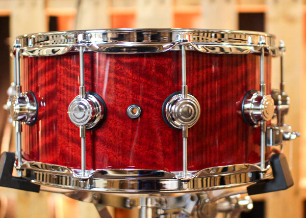 DW 6.5x14 Collector's Maple VLT Cherry Stain over Nyatoh Snare Drum - SO#1378891