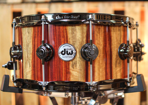 DW 6.5x14 Collector's Maple VLT Candy Stripe Padauk Snare Drum - SO#1315784