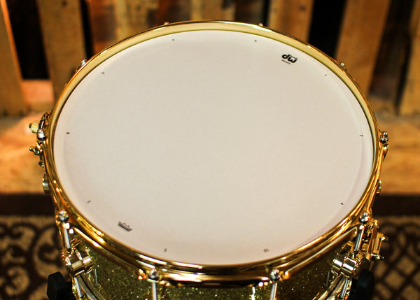 DW 6.5x14 Collector's Maple VLT Gold Glass Snare Drum - SO#1304627