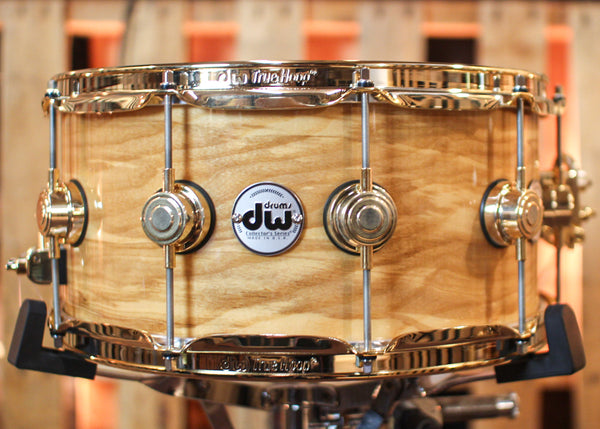 DW 6.5x14 Collector's Maple VLT Olive Ash Burl Snare Drum - SO#1188896