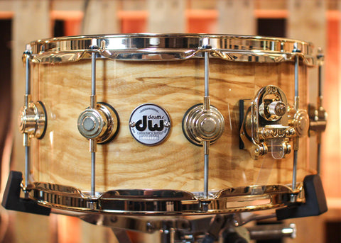 DW 6.5x14 Collector's Maple VLT Olive Ash Burl Snare Drum - SO#1188896