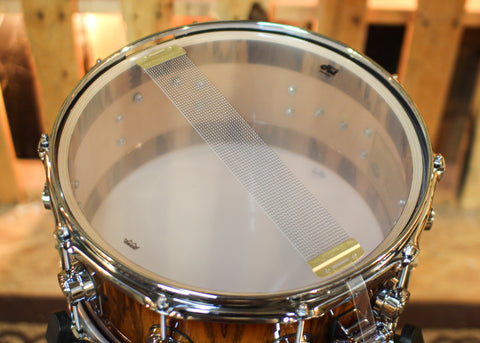 DW 6.5x14 Collector's Maple VLT Rich Red Burst over Tigerwood Snare Drum - SO#1430539