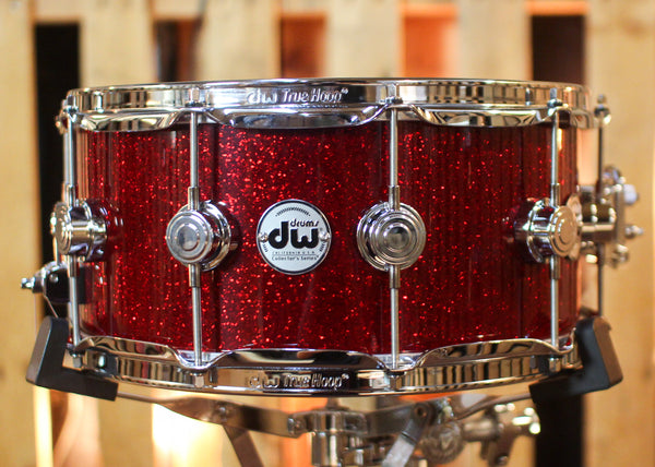 DW 6.5x14 Collector's Maple VLT Ruby Glass Snare Drum - SO#1452253