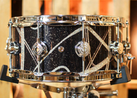 DW 6.5x14 Collector's Maple VLT Smoke Glass Contrail Snare Drum - SO#1386314