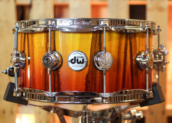 DW 6.5x14 Collector's Maple VLT Tequila Sunrise Fade over Chechen Snare Drum - SO#1444853
