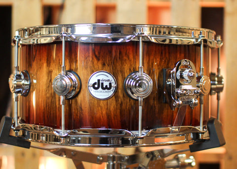DW 6.5x14 Collector's Maple VLT Toasted Almond Burst over Tigerwood Snare Drum - SO#1430540