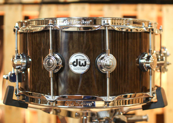 DW 6.5x14 Collector's Maple VLT Transparent Candy Black over Quilted Moabi Snare Drum - SO#1344163