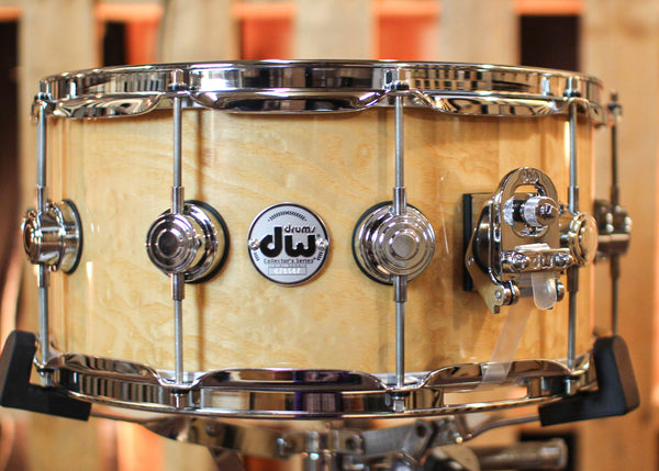 DW 6.5x14 Collector's Maple VLT White Ash Pomelle Snare Drum - SO#1119651