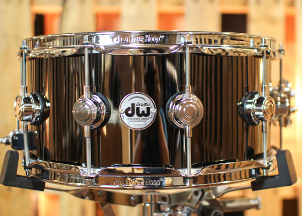 DW 6.5x14 Collector's Polished Black Nickel over Brass Snare Drum - DRVB6514SVC