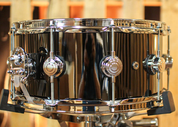 DW 6.5x14 Collector's Polished Black Nickel over Brass Snare Drum - DRVB6514SVC