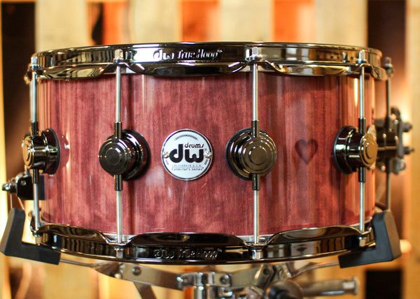 DW 6.5x14 Collector's Pure Purpleheart VLT Natural Lacquer Snare Drum - SO#1394743