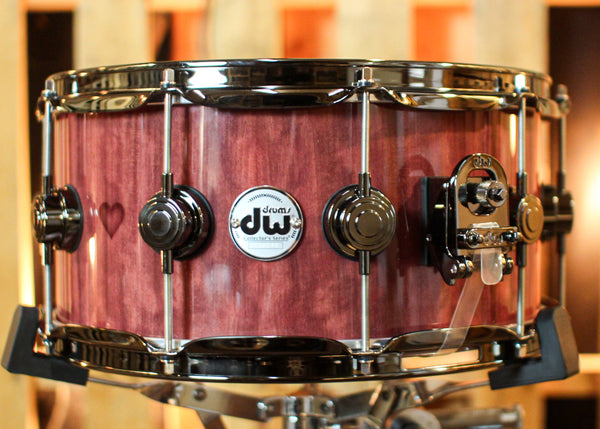 DW 6.5x14 Collector's Pure Purpleheart VLT Natural Lacquer Snare Drum - SO#1394743