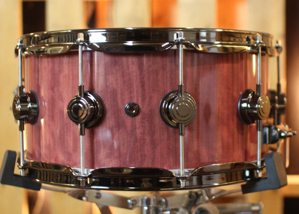 DW 6.5x14 Collector's Pure Purpleheart VLT Natural Lacquer Snare Drum - SO#1394743