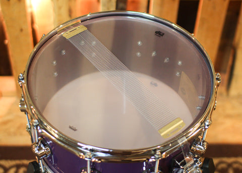 DW 6.5x14 Collector's Purpleheart HVLT Solid Purple Lacquer Snare Drum - SO#1448315