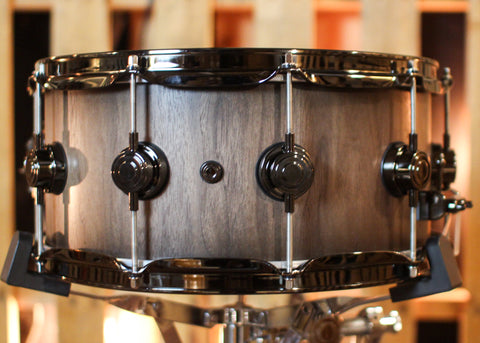 DW 6.5x14 Collector's Pure Walnut VLT Natural to Quick Ebony Burst Hard Satin Snare Drum - SO#1421550