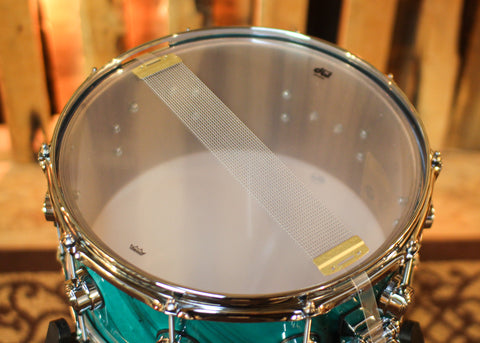 DW 6.5x14 Collector's Pure Walnut Regal Blue over Twisted Mineral Maple Snare Drum - SO#1455260