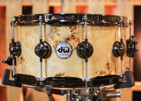 DW 6.5x14 Collector's Purpleheart HVLT Mapa Burl Snare Drum - SO#1315781