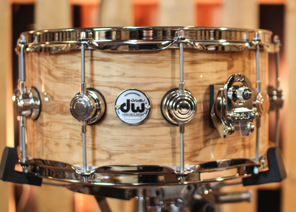 DW 6.5x14 Collector's Pure Purpleheart Olive Ash Burl Snare Drum - SO#1344469