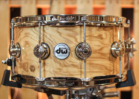 DW 6.5x14 Collector's Pure Purpleheart Olive Ash Burl Snare Drum - SO#1344470