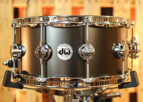 DW 6.5x14 Collector's Satin Black over Brass Snare Drum - DRVD6514SVCBK