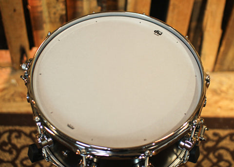 DW 6.5x14 Collector's Satin Black over Brass Snare Drum - DRVD6514SVCBK