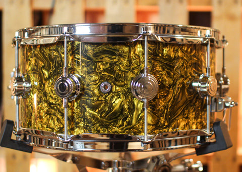 DW 6.5x14 Collector's Maple VLT Gold Abalone Snare Drum - SO#1423478