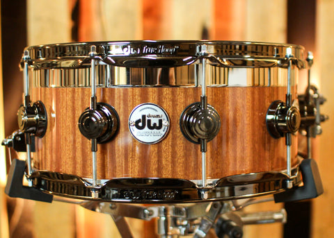 DW 6x14 Collector's Maple Mahogany Natural Lacquer Top Edge Snare Drum - SO#1394739