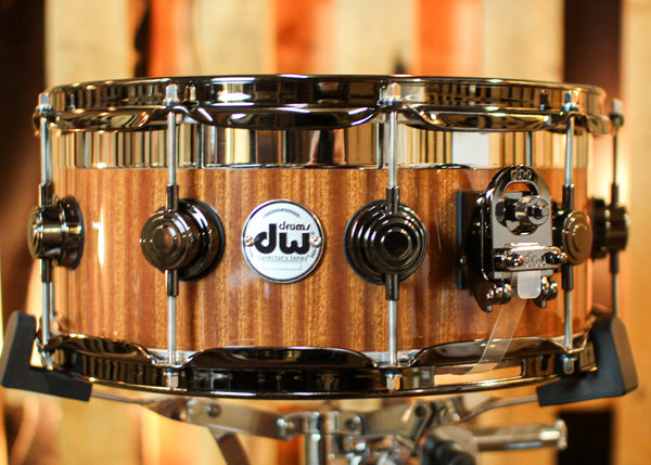 DW 6x14 Collector's Maple Mahogany Natural Lacquer Top Edge Snare Drum - SO#1394739