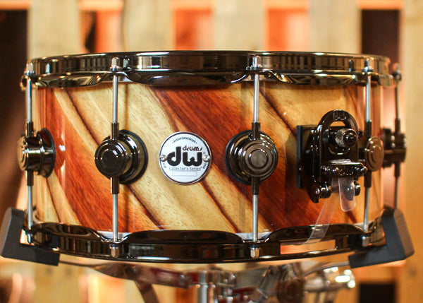 DW 6x14 Collector's Maple VLT Natural Lacquer over Twisted Padauk Snare Drum - SO#1410009
