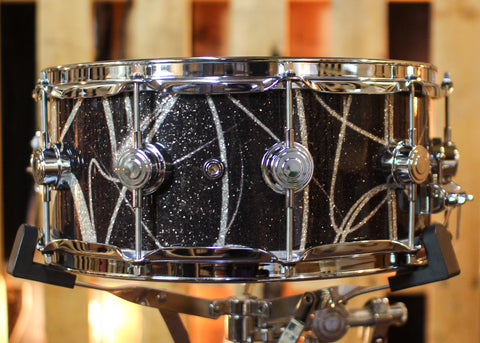 DW 6x14 Collector's Maple VLT Smoke Glass Contrail Snare Drum - SO#1457913
