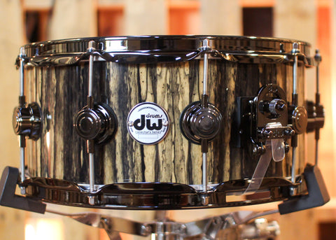 DW 6x14 Collector's Pure Birch Natural Lacquer over Royal Ebony Snare Drum - SO#1409990