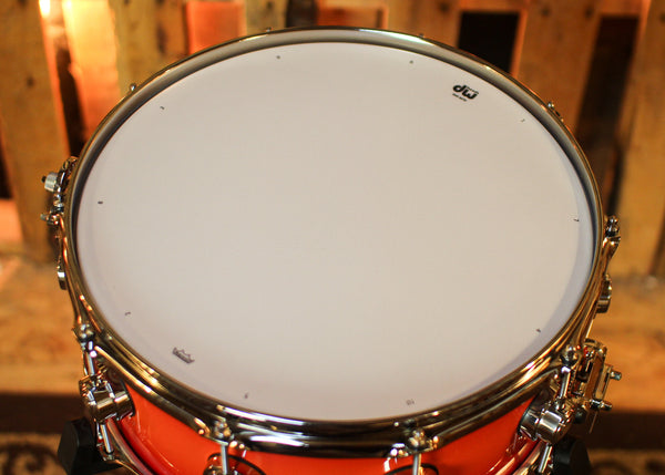 DW 6x14 Collector's Pure Cherry HVLT Orange to Red Burst Snare Drum - SO#1440415