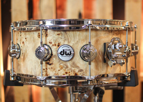 DW 6x15 Collector's Purpleheart VLT Mapa Burl Snare Drum - SO#1365283