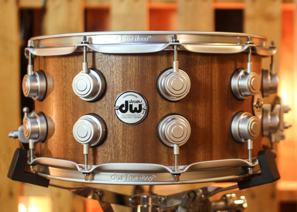 DW 7x14 Collector's Cherry Mahogany Natural Satin Oil Snare Drum - SO#1439019