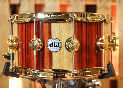 DW 7x14 Collector's Cherry Purplecore Candy Stripe Padauk Snare Drum - SO#1410011