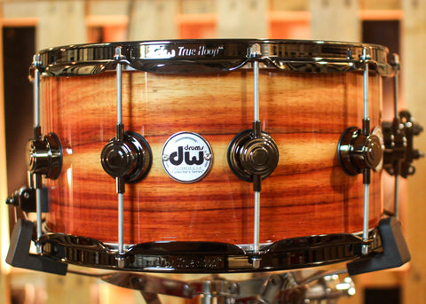 DW 7x14 Collector's Maple 333 Natural Lacquer over Horizontal Padauk Snare Drum - SO#1409991