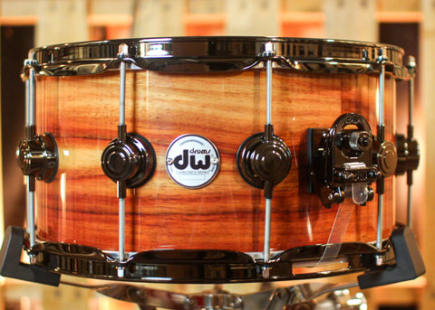 DW 7x14 Collector's Maple 333 Natural Lacquer over Horizontal Padauk Snare Drum - SO#1409991