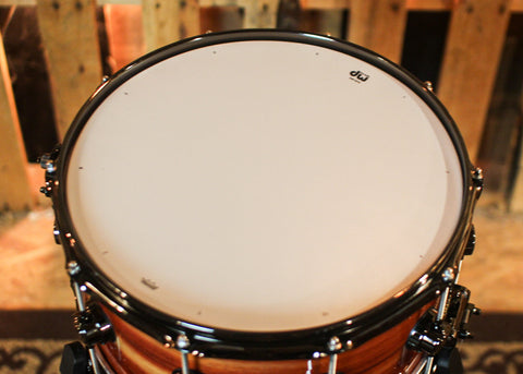 DW 7x14 Collector's Maple 333 Natural Lacquer over Horizontal Padauk Snare Drum - SO#1409991