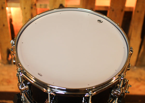 DW 7x14 Collector's Maple VLT Gloss Black Snare Drum - SO#1444769