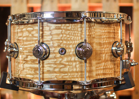 DW 7x14 Collector's Maple VLT Natural Lacquer over Tamo Ash Snare Drum - SO#1410003