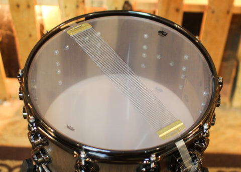 DW 7x14 Collector's Pure Walnut Satin Natural to Quick Ebony Burst Snare Drum - SO#1447194