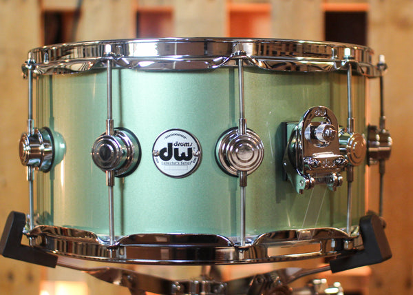 DW 7x14 Collector's Standard Maple Sage Green Metallic Lacquer Snare Drum - SO#1441968