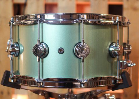 DW 7x14 Collector's Standard Maple Sage Green Metallic Lacquer Snare Drum - SO#1441968