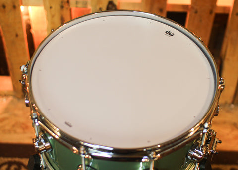 DW 7x14 Collector's Standard Maple Sage Green Metallic Lacquer Snare Drum - SO#1441968