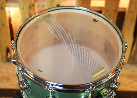 DW 7x14 Collector's Standard Maple Sage Green Metallic Lacquer Snare Drum - SO#1441968