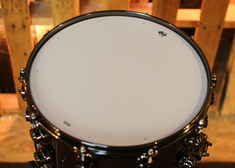 DW 8x14 Collector's Black Nickel over Brass Snare Drum w/ Black Nickel Hardware