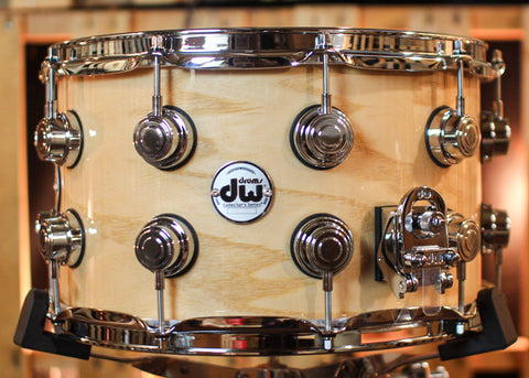 DW 8x14 Collector's Maple 333 Natural Lacquer over White Ash Snare Drum - SO#1410005