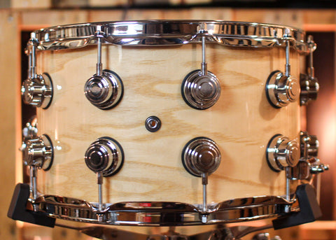 DW 8x14 Collector's Maple 333 Natural Lacquer over White Ash Snare Drum - SO#1410005